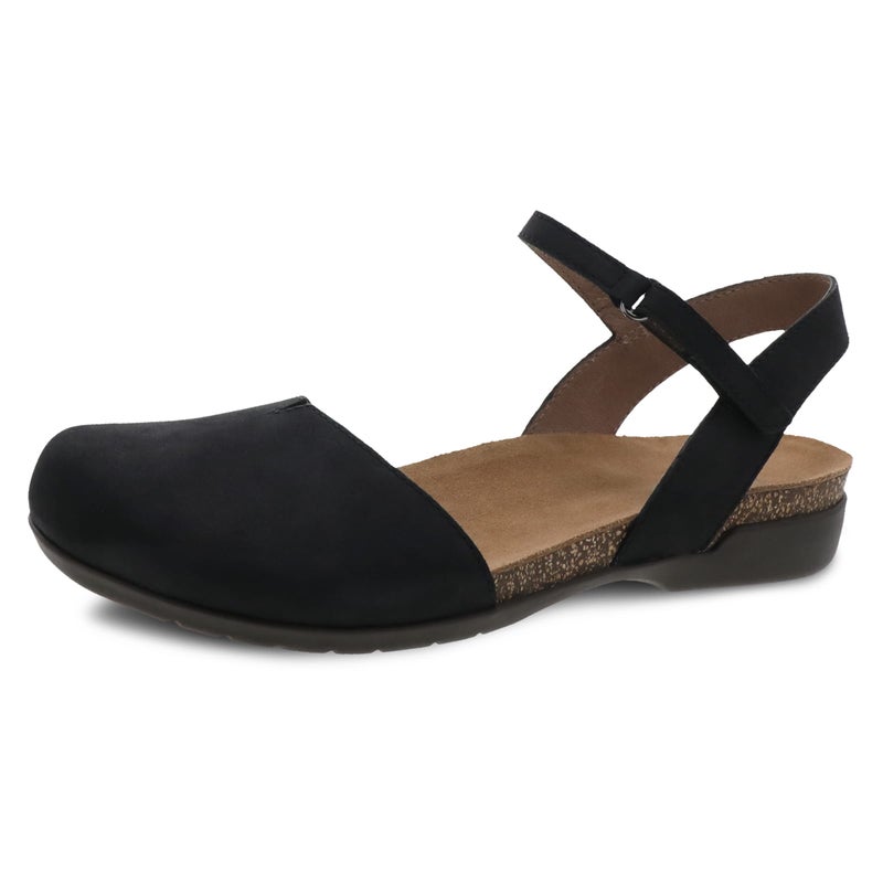 Dansko Rowan Sandal for Women - Memory Foam and Cork Footbed for Comfort and Arch Support - Lightweight Rubber Outsole for Long-Lasting Wear Black 5.5-6 M US - Image 1